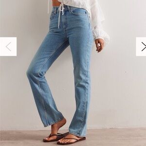 We The Free x FREE PEOPLE Light Blue Xena High rise Straight Leg Jeans